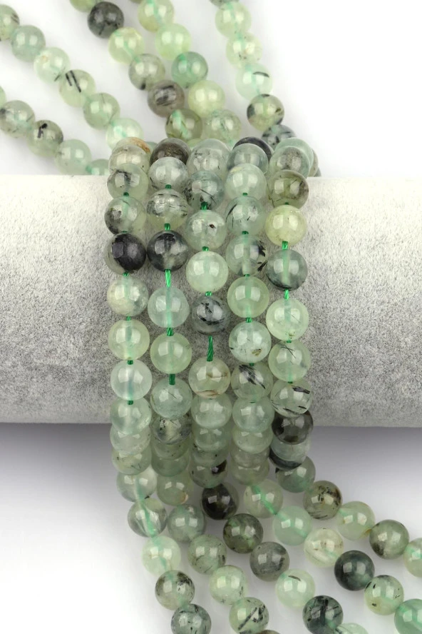 Prehnite Doğal Taş Dizi 8 mm Küre Kesim ürün görseli 1