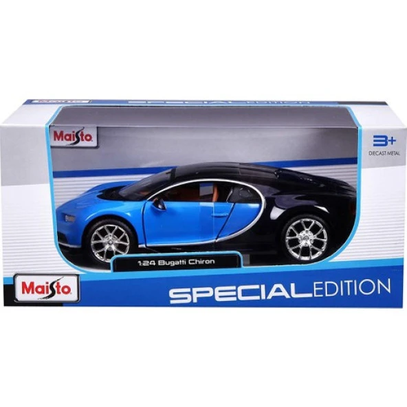 Maisto 1/24 Bugatti Chiron Mavi Model Araba - Resim 4