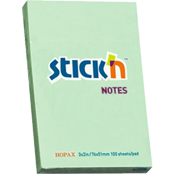 Stickn Eco Notes 76 mm X 51 mm Yapışkanlı Not Kağıdı 100 syf. Pastel Yeşil ürün görseli 1