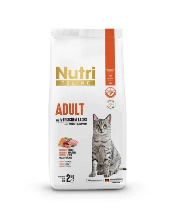 Nutri Feline Glutensiz Somonlu Düşük Tahıllı Yetişkin Kedi Maması 2kg ürün görseli 1