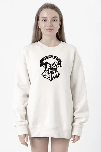 HP Hogwarts Beyaz Kadın 2ip Sweatshirt ürün görseli 1