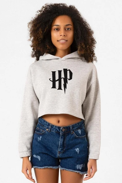 HP Logo Grimelanj Kadın Crop Kapşonlu ürün görseli 1