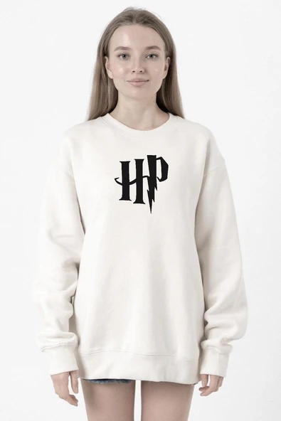 HP Logo Beyaz Kadın 2ip Sweatshirt ürün görseli 1