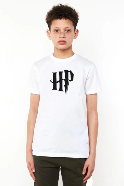 HP Logo Beyaz Çocuk Bisikletyaka Tshirt ürün görseli 1