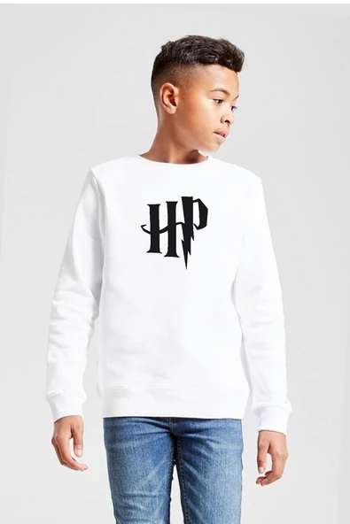 HP Logo Beyaz Çocuk 2ip Sweatshirt ürün görseli 1