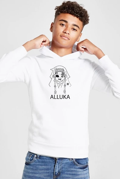 Hunter x Hunter Anime Alluka Beyaz Çocuk 3ip Kapşonlu  Sweatshirt ürün görseli 1