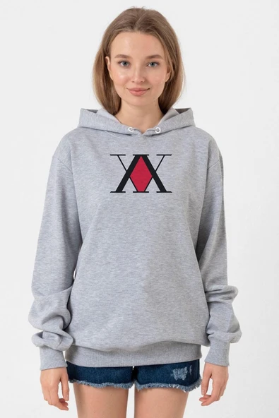 Hunter x Hunter Anime Logo Grimelanj Kadın 3ip Kapşonlu Sweatshirt ürün görseli 1