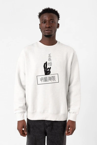 Jujutsu Kaisen Anime Gojo Satoru Beyaz Erkek 2ip Sweatshirt ürün görseli 1