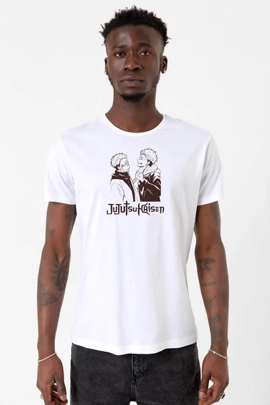 Jujutsu Kaisen Anime Long Beyaz Erkek Bisikletyaka Tshirt ürün görseli 1