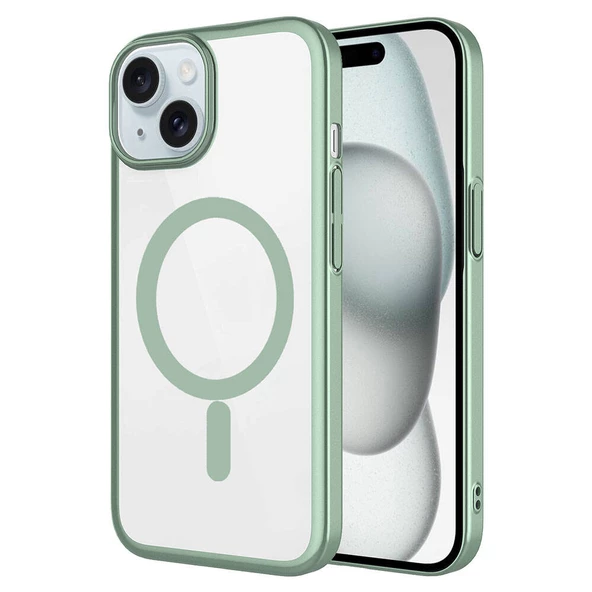 Vendas iPhone 15 Plus Uyumlu Riksos Serisi Wireless Şarj Özellikli Mat Sert PC Kılıf ürün görseli 1