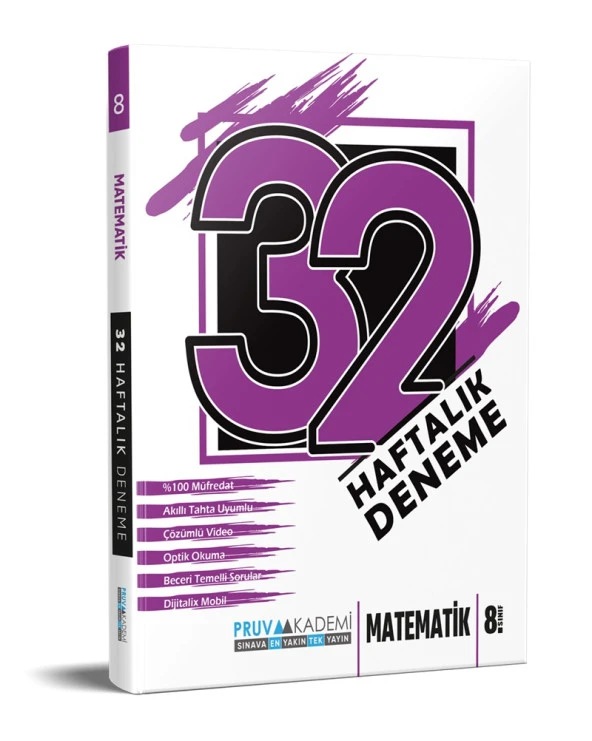 Pruva Akademi 8. Sınıf Matematik 32 Haftalık Deneme 2023 ürün görseli 1