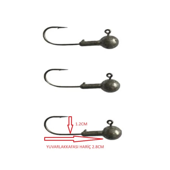 Captain Jig Head  No:1/0 İğne 6gr Zoka (3 Adet) ürün görseli 1