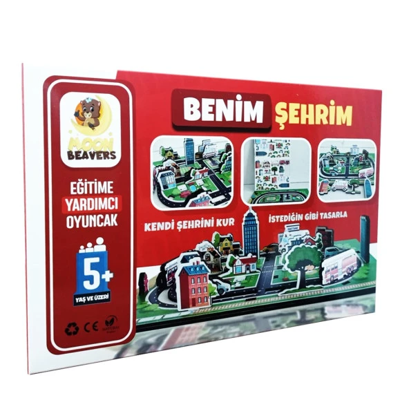 Benim Şehrim Maketi - Ahşap Figür ve Maket - Eğitici Oyuncak - 5 Yaş ve Üzeri Eğitime Yardımcı Oyuncak ürün görseli 1