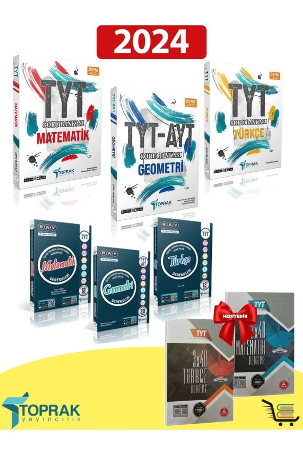 TYT Matematik-Geometri-Türkçe Soru Bankası ve Deneme Seti Hediyeli! ürün görseli 1