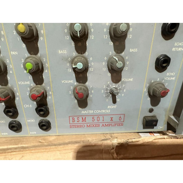 BSM 501 x 6 stereo mixer AMPLIFIER - Resim 2