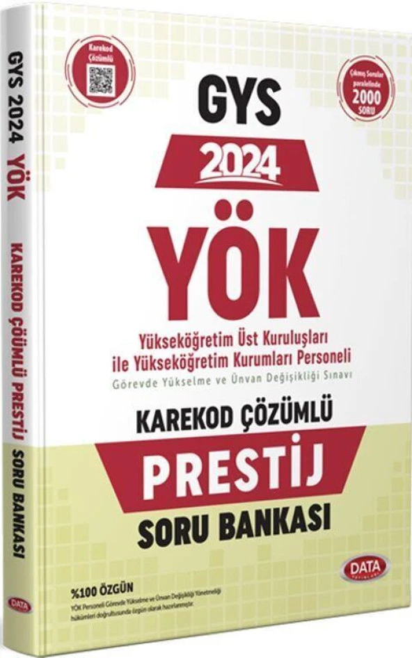 2024 YÖK Üst Kuruluşları İle YÖK Personeli GYS Prestij Soru Bankası Karekod Çözümlü Data Yayınları ürün görseli 1