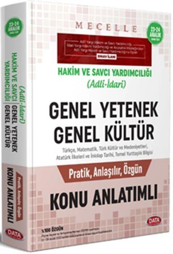 Mecelle Hakim ve Savcı Yardımcılığı Adli İdari GYGK Konu Anlatımlı Data Yayınları ürün görseli 1