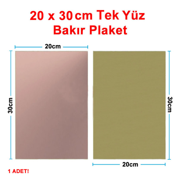 20x30cm Tek Yüz Bakır Plaket Pcb  Elektronik Baskı Devre Prototip Test Deney Deneme Kartı FR4 Kaliteli Pcb Levha ürün görseli 1