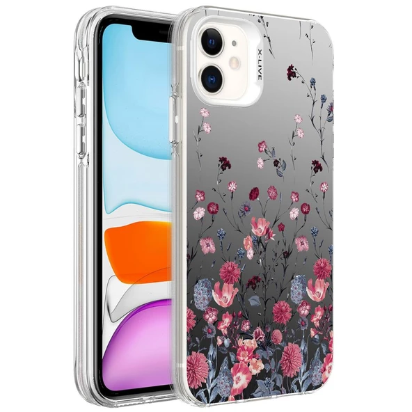Zore Apple ile uyumlu iPhone 11 Kılıf Desenli Silver Sert Kapak ürün görseli 1