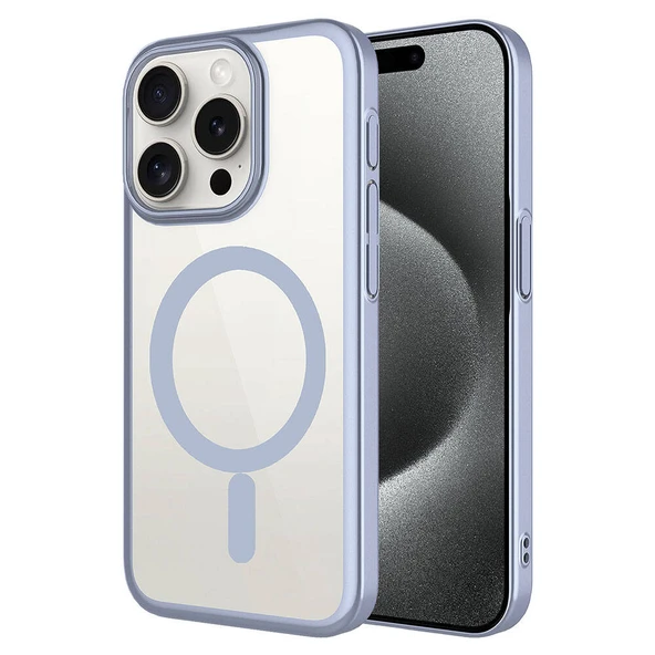 Zore Apple ile uyumlu iPhone 15 Pro Kılıf Wireless Şarj Özellikli Sert PC Mat Riksos M-safe Kapak ürün görseli 1