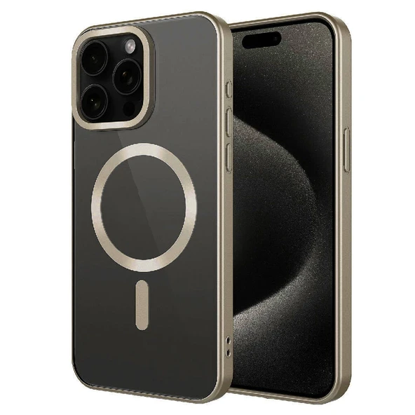 Zore Apple ile uyumlu iPhone 15 Pro Max Kılıf Mat Tasarımlı M-safe Wireless Şarj Özellikli Mat Setro Kapak ürün görseli 1