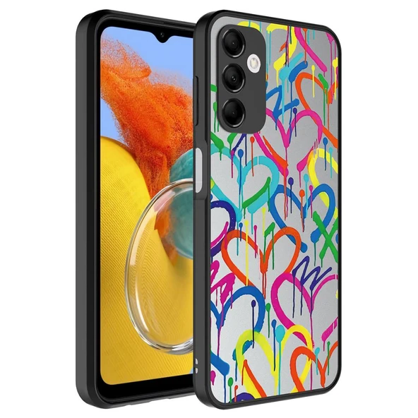 Zore Galaxy ile uyumlu M14 Kılıf Aynalı Desenli Kamera Korumalı Parlak Mirror Kapak ürün görseli 1