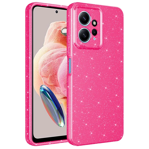 Zore Xiaomi ile uyumlu Redmi Note 12 4G Kılıf Kamera Korumalı Simli Lüks Koton Kapak ürün görseli 1