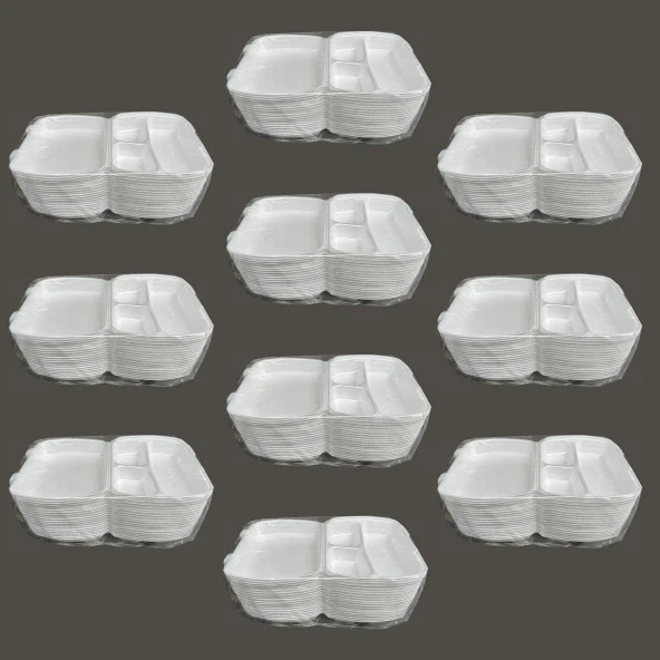 Dağyüce 23/A Tek Kullanımlık Köpük 3 Bölmeli Kapaklı Kase Kutu - 20x24 Cm. - 20 Adetlik 10 Paket ürün görseli 1