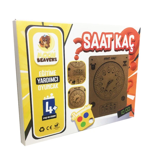 Saat Kaç Puzzle - Saat Yapboz - Ahşap - Boyanabilir Eğitici Oyuncak - 4 Yaş ve Üzeri Eğitime Yardımcı Oyuncak ürün görseli 1
