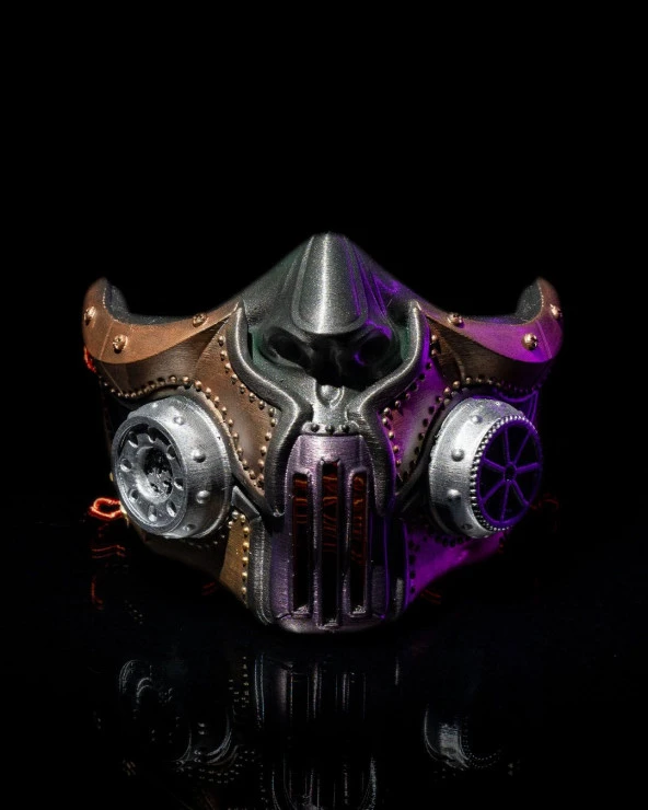 Steampunk Cadılar Bayramı Yüz Maskesi ürün görseli 1