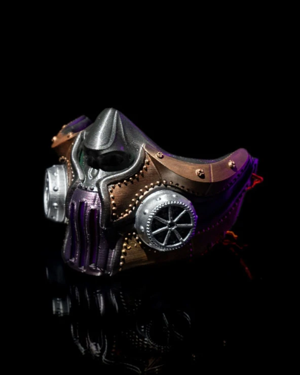 Steampunk Cadılar Bayramı Yüz Maskesi - Resim 2
