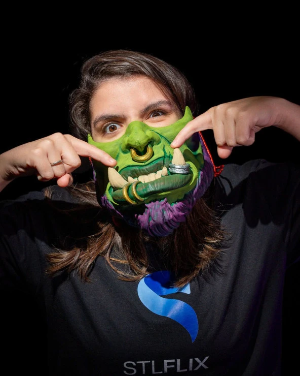 Warcraft Orc Cadılar Bayramı Yüz Maskesi ürün görseli 1