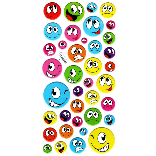 Sticker Kabartmalı Stiker Defter, Planlayıcı Etiket (HL88-026) - 17X9 cm - Renkli Emoji ürün görseli 1