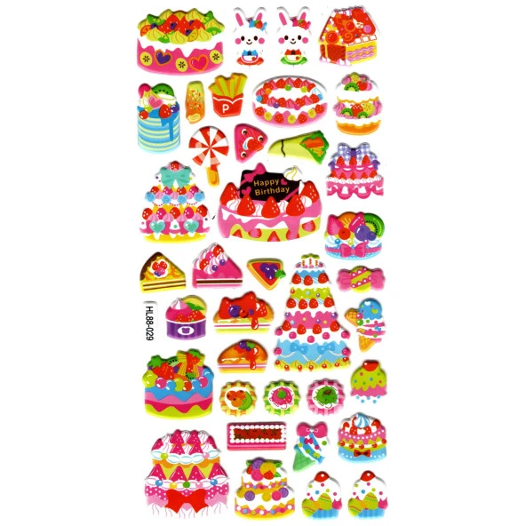Sticker Kabartmalı Stiker Defter, Planlayıcı Etiket (HL88-029) - 17X9 cm - Sevimli Pasta Kawaii ürün görseli 1