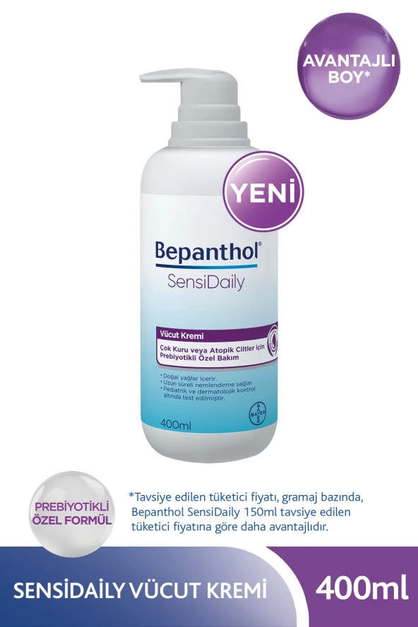 Bepanthol Sensidaily Pompalı Vücut Kremi 400 ml ürün görseli 1