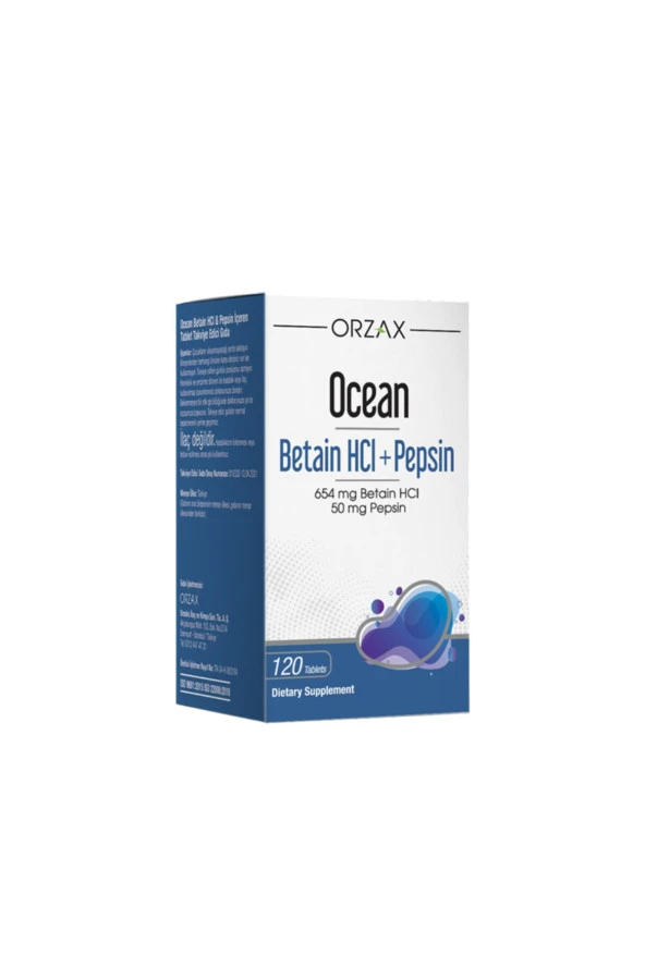 Ocean Betain Hcı+ Pepsin Takviye Edici Gıda 120 Tablet ürün görseli 1