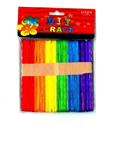 Craft Renkli Ince Dil Çubuğu 50li ürün görseli 1