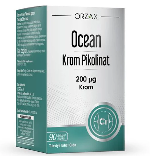 Orzax Ocean Krom Pikolinat 200Mcg 90 Kapsül ürün görseli 1