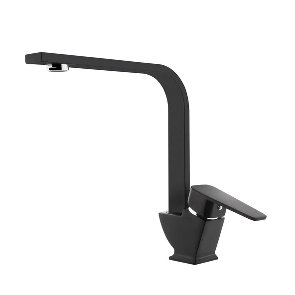 Tema Kare Slim Tek Gövde Kuğu Lavabo Bataryası Mat Siyah ürün görseli 1