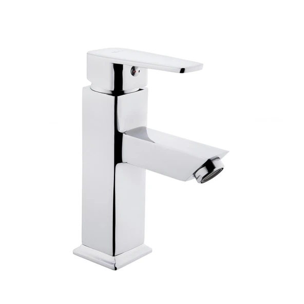 Tema Kare Slim Tek Gövde Sabit Lavabo Bataryası Musluk Krom ürün görseli 1