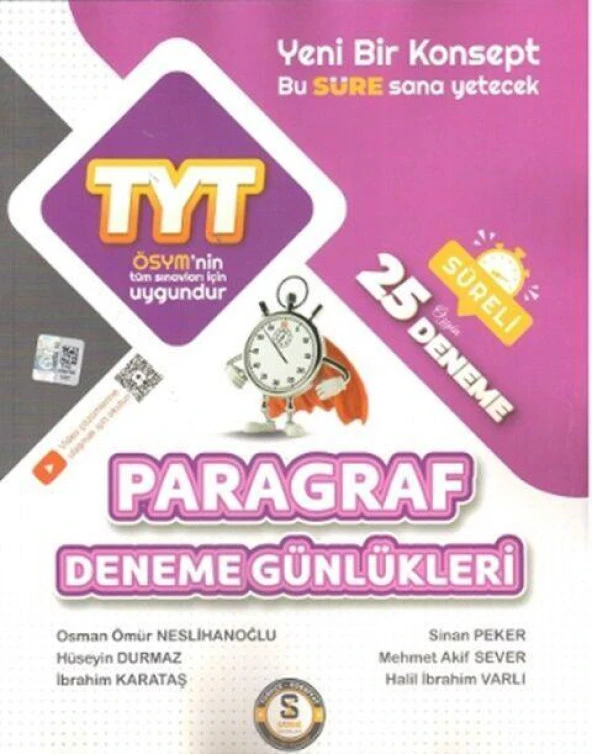 TYT Paragraf 25 li Deneme Günlükleri Süre Yayınları ürün görseli 1