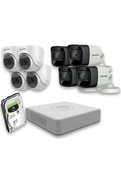 Hıkvısıon - 8 Kameralı 2mp Güvenlik Sistemleri + Full Set ürün görseli 1