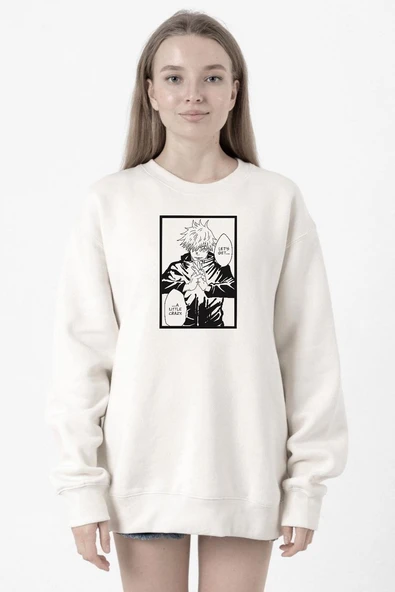 Jujutsu Kaisen Anime Satoru Gojo Lets Get A Little Crazy Beyaz Kadın 2ip Sweatshirt ürün görseli 1
