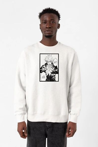 Jujutsu Kaisen Anime Satoru Gojo Lets Get A Little Crazy Beyaz Erkek 2ip Sweatshirt ürün görseli 1