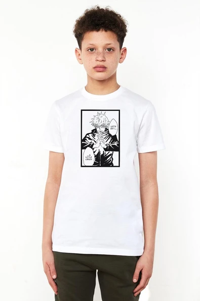Jujutsu Kaisen Anime Satoru Gojo Lets Get A Little Crazy Beyaz Çocuk Bisikletyaka Tshirt ürün görseli 1