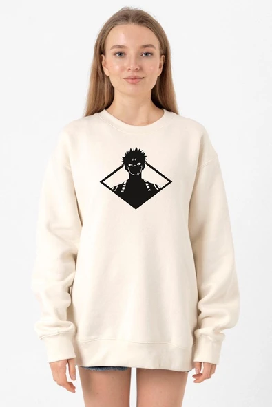 Jujutsu Kaisen Anime Sukuna White Head Ekru Kadın 2ip Sweatshirt ürün görseli 1