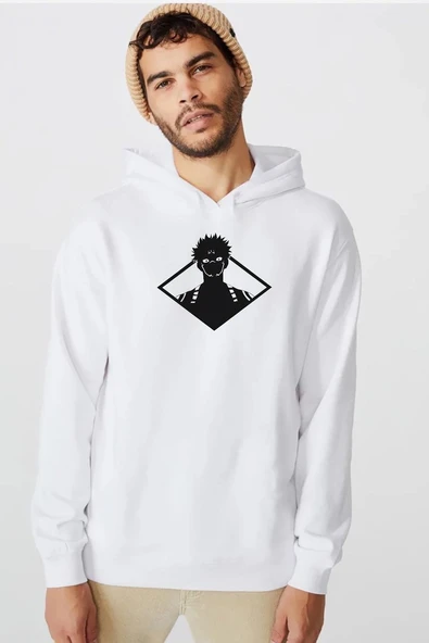 Jujutsu Kaisen Anime Sukuna White Head Beyaz Erkek 3ip Kapşonlu  Sweatshirt ürün görseli 1
