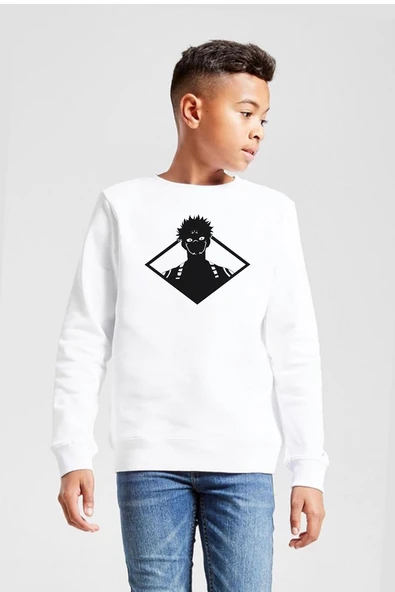Jujutsu Kaisen Anime Sukuna White Head Beyaz Çocuk 2ip Sweatshirt ürün görseli 1