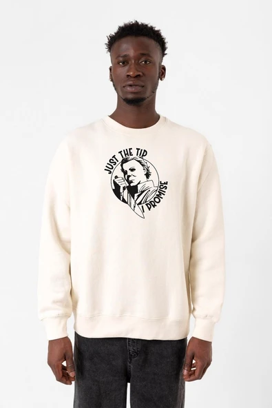Just The Tip I Promise Halloween Ekru Erkek 2ip Sweatshirt ürün görseli 1