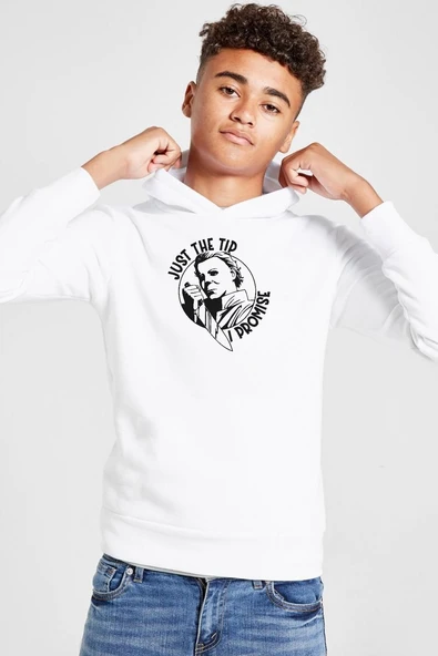 Just The Tip I Promise Halloween Beyaz Çocuk 3ip Kapşonlu  Sweatshirt ürün görseli 1